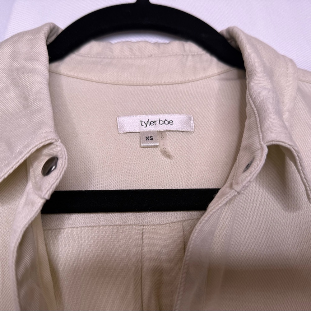 Tyler Boë Long Sleeve Cream Shirt Dress